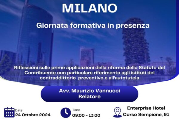 Giornata Formativa: Giovedì 24 Ottobre 2024 - Milano