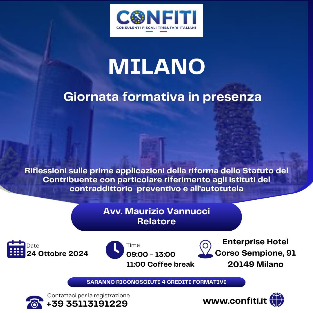 Giornata Formativa: Giovedì 24 Ottobre 2024 – Milano